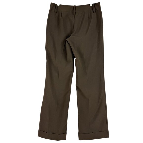 Danielle B. Women's Wide Leg Mid Rise Stretch Brown Dress Pants Sz 6 Zip Closure - Picture 2 of 10